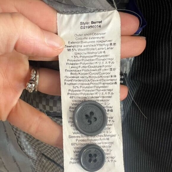 Matinique Men’s 40R Wool Pinstripe Grey Suit Jacket Sports Coat Blazer Formal - Picture 4 of 11